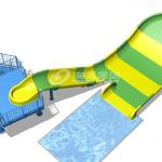 Small Boomerang Fiberglass Water Slides With Two Riders Per Raft SGS