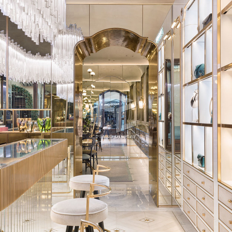 Electroplate Jewelry Display Furniture Showcase