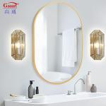 Glass Art Deco Design Style Wall-Mounted Black Decor Mirror with Huge Metal Gold