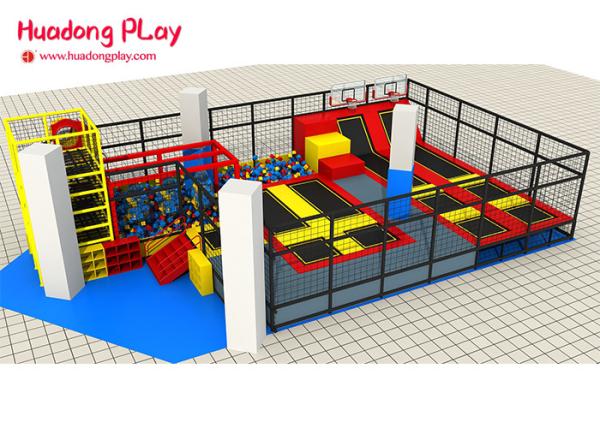 Foam Pit Customized Professional Trampoline Equipment For 200 Sqm Indoor