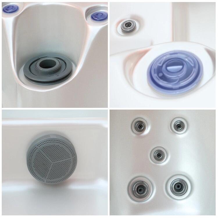 Cool Spa Tubs For 5 Persons Luxury Outdoor Hot Tub With Whirlpool Massage Acrylic Bathtubs with Bluetooth Speaker