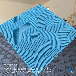 China Blue Flexible Garage Floor Tiles 3D Interlocking Garage Floor Mats factory