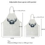 Printable Blank White Adjustable Sublimation Linen Apron With Pocket For Adult