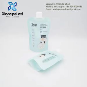 China Custom Baby Food Bags ,Support Breast Milk Storage Bags, Milk Storage Stand Up Pouch With Valve on sale