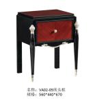 Luxury Bedroom furniture of Leather king size bed with Nightstand in Ebony wood