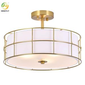 China Fabric Semi Flush Mount LED Ceiling Light For Home Hotel factory