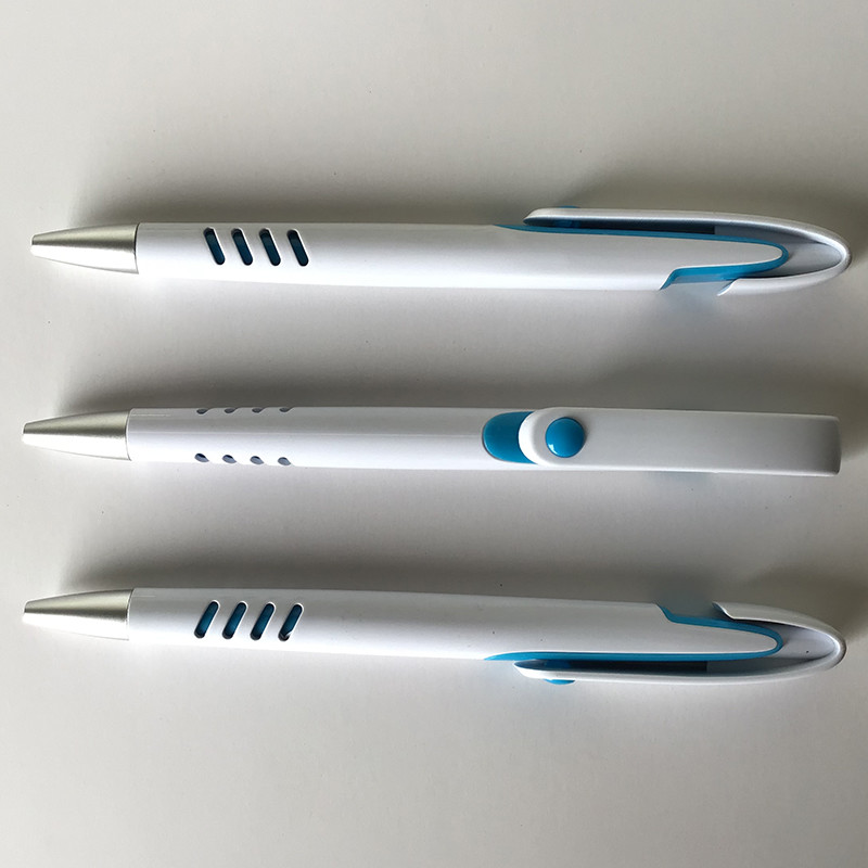 White color plastic silk printing LOGO ballpen