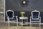 Italian Modern Classic Leisure Armchair Solid Wood Carved Elegant Princess Chair
