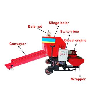 China Touch Panel Straw Corn Silage Baler And Wrapper , 5.5kw 50hz Mini Grass Baler factory