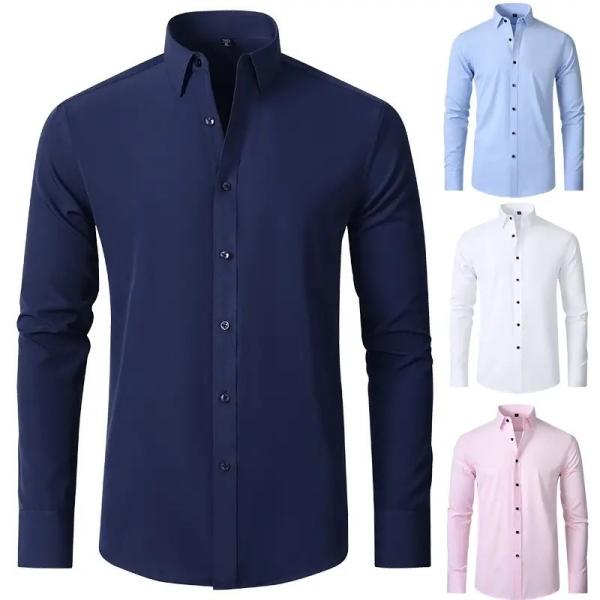 Men′s Shirt Ironing Long Sleeve Stretch Business High-End Men′s Shirt Hot Sale