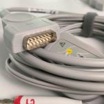 Electrocardiogram Machine Integrated 12 Lead Wire With 15 Pins European Standard