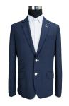 Floral Printed Suits For Mens Single Breasted Navy Knitted Fabric Blazer