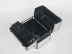 Aluminum Beauty Case With Gray Frame Silver Makeup Case Portable Handle To