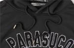 Black Towel Embroidered Mens Hoodie 320gram 65% Polyester 35% Cotton