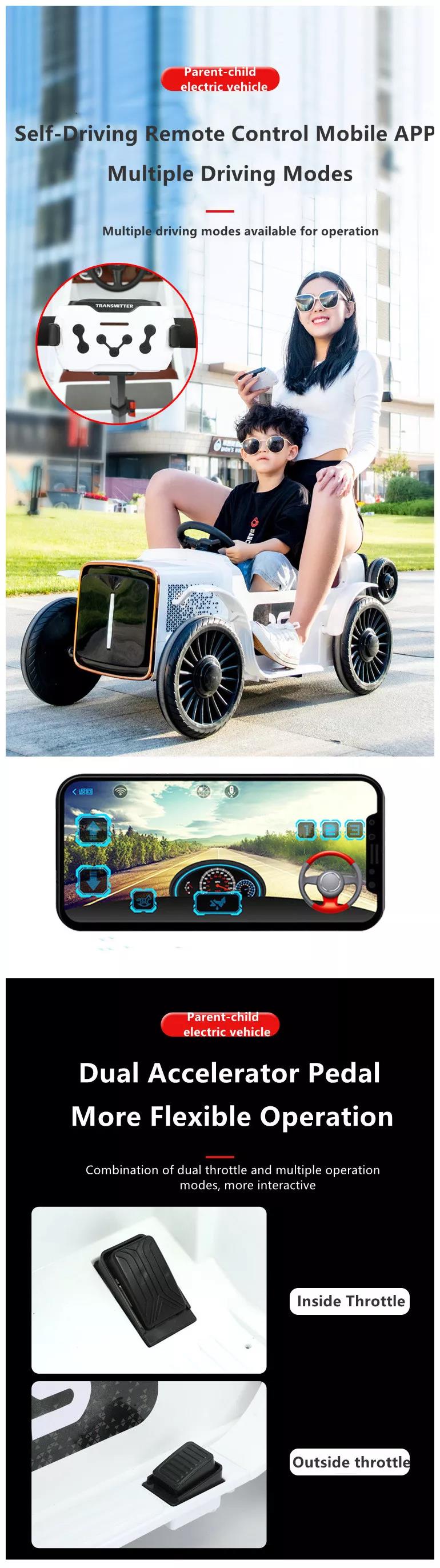 Plastic PP Material 12V Electric Toy Car with Parental Control and Trailer