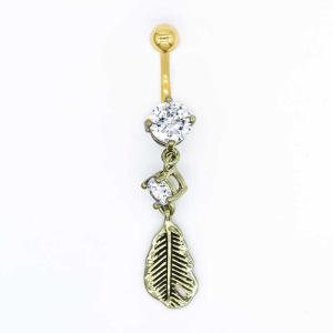 China 316 Stainless Steel Navel Belly Piercings 14ga gold body jewelry factory