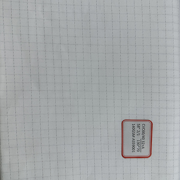 CVC Anti Static Fabric 130X70 Carbon Wire Mesh Industry Work Clothes Fabric