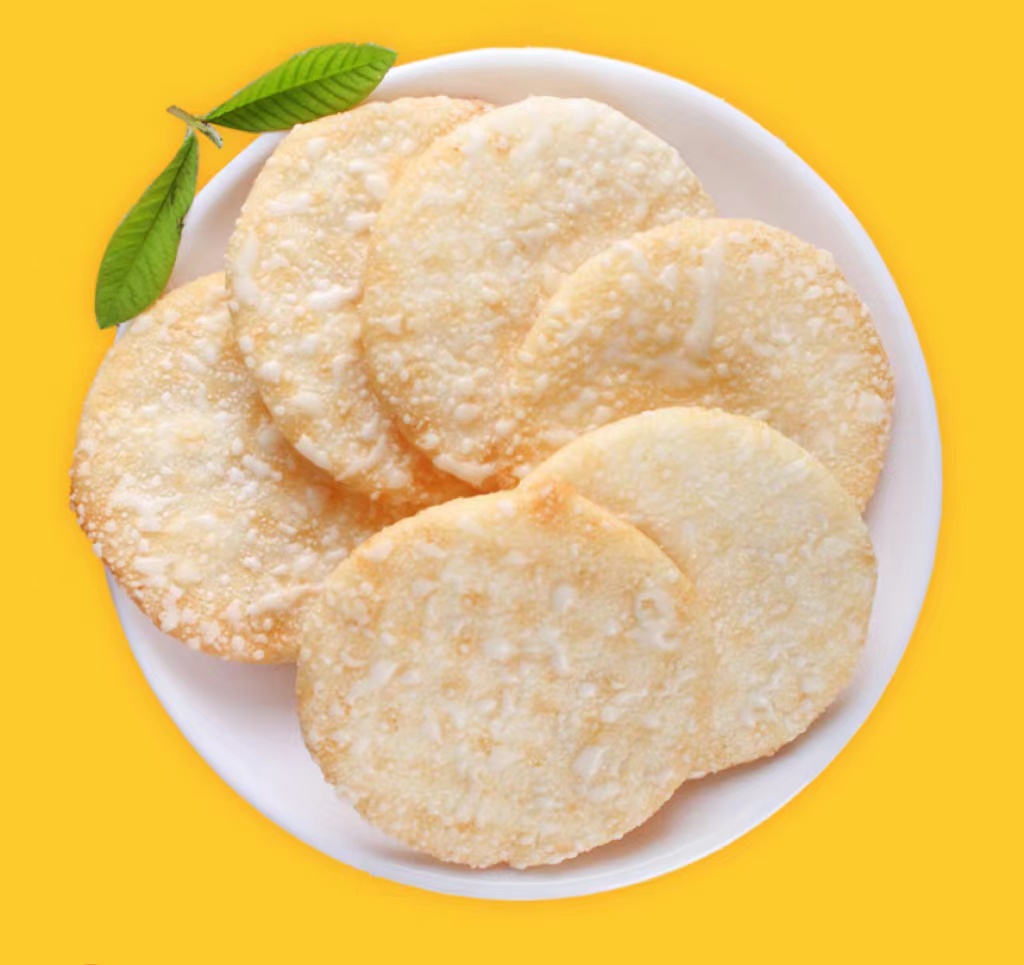 Round Senbei Rice Crackers OEM Low Calorie Rice Cakes 0.3 Kg