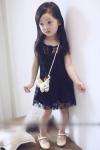 2016 Fashion Girl White Kid's Dress Dancing Chinese Lace Dress Cute Prince Q097