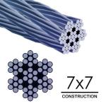7x7 Stainless Steel Aircraft Cable for Deck Railing Standard AiSi Tolerance