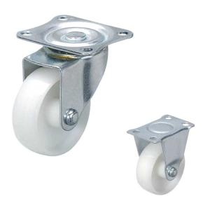 China White Nylon 220lbs Loading 100mm Light Duty Casters With Plain Bearing factory
