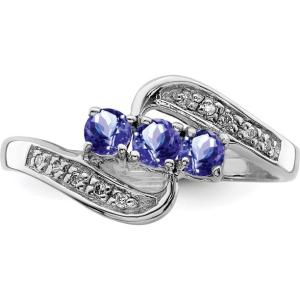 China With 925 Sterling Silver Rhodium Tanzanite Engagement Ring factory