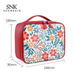 Travel Cosmetic Bag With Zipper Floral Compartment Red Portable Makeup Bag
