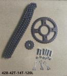 36PF0010 OEM Motorcycle Parts 428 - 120L Sprocket Chain Kit For BAJAJ BOXER