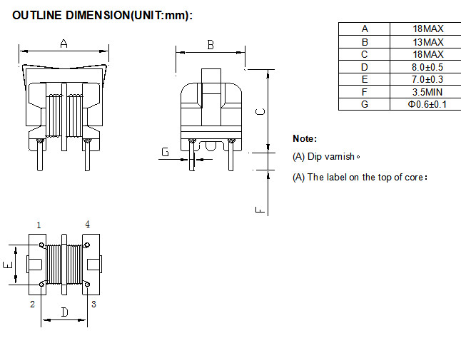UU9.8 - 40mH Power Filter Inductor 50 - 400KHz SMT Type High Realiability