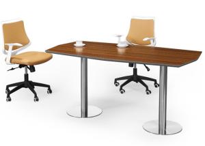 China Cosy MFC Office Furniture Wooden Talking Table With Metal Mobile Pedestal factory
