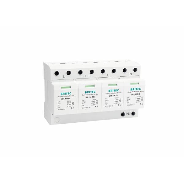 China AC Lightning Arrester 3 Phase IEC61643 BR-50GR Industrial Surge Suppressor factory