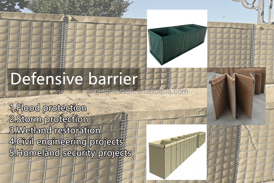 High Strength Gabion Flood Barrier Sand Wall Defensive Bastion Barriers