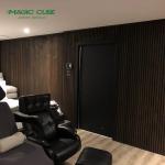 Pure Black Wood Veneer MDF Slat Wall Panel For Gun Nail Installation