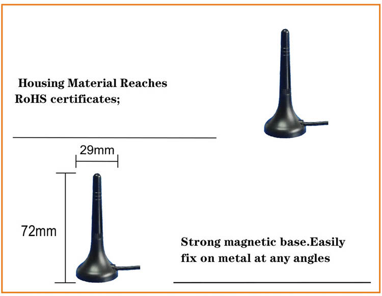 Magnetic 1.0-2.0dBi 2.4 Ghz Long Range Wifi Antenna