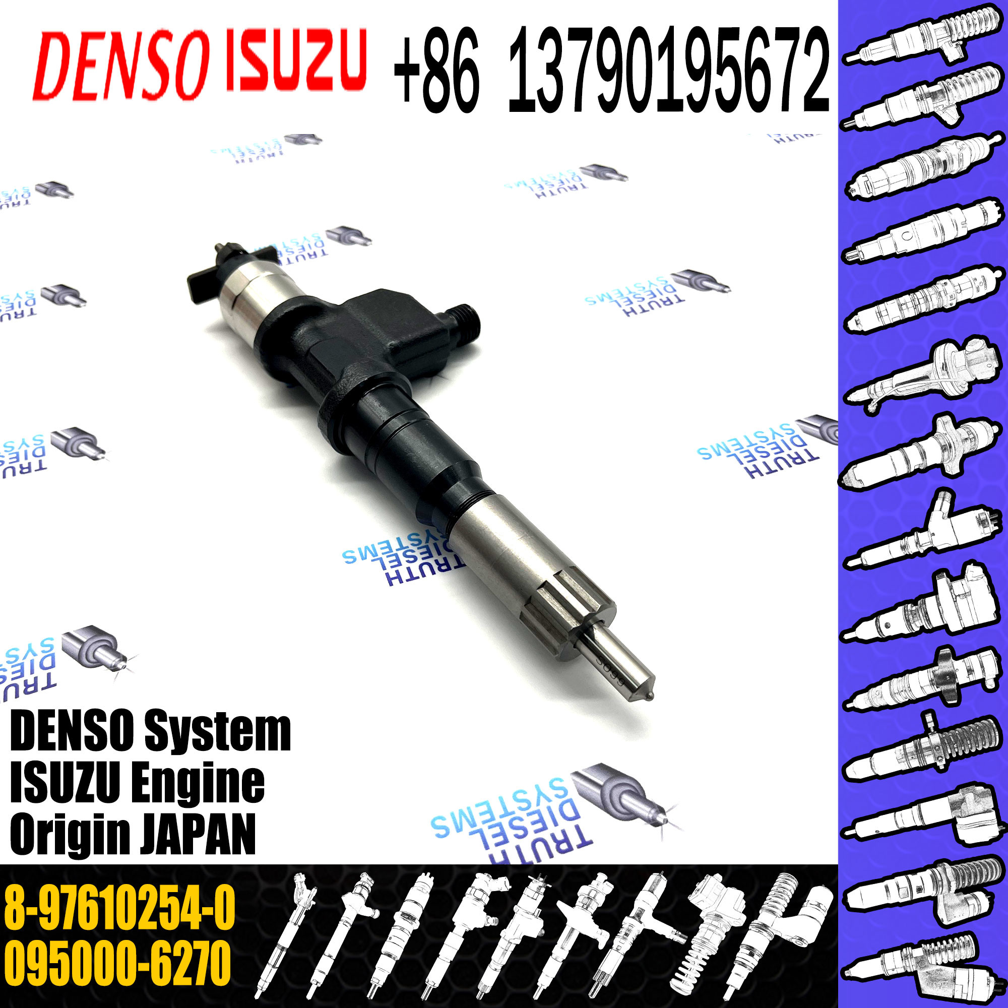 GAMEN High Quality Common Rail Fuel Injector Assembly 095000-6270 095000-6274 8-97610254-0 8-97610254-4 For ISUZU