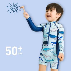 China Splicing One Piece Boy Swimsuit Hot Spring High Elastic Children'S Swimming Suit UPF 50+ factory