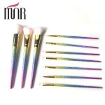 Fashion Professional Makeup Brush Set Beautiful Colorful Rainbow Ferrule