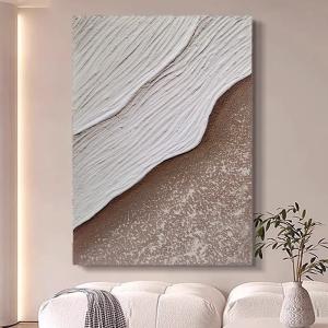 China Creative 3d Relief Painting Medium Oil Handpainted Sea Wave Texture Sandstone Painting Modern Home Decoration Wall Art Craft factory
