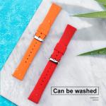 6 Colors Shiny Buckle Mens Rubber Watch Bands 18 20 22mm