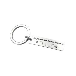 China Zinc Alloy Rectangle Shape Valentine Personalised Metal Keychain Custom Shape factory