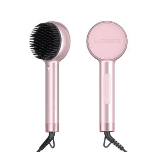 China Pink Ceramic Hot Combs Electric Curling Comb Hair Straightener factory