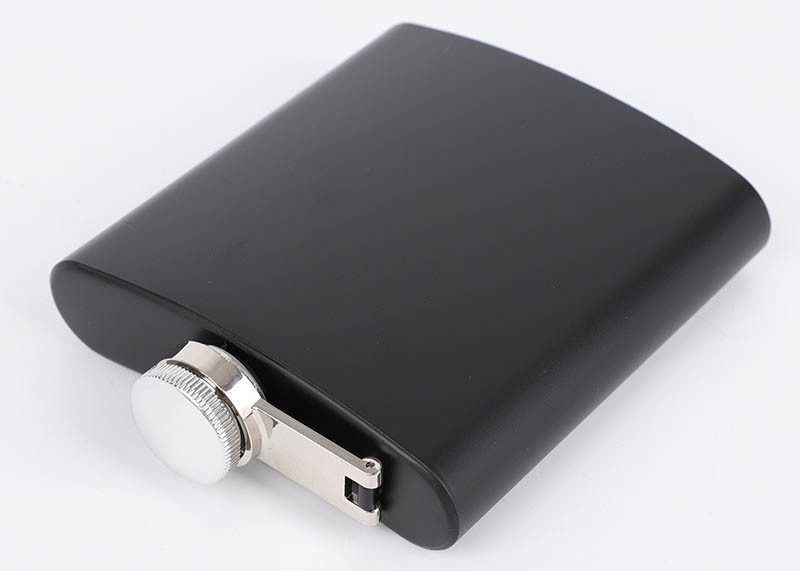 Matte Black Paint Kitchen Household Items 6oz Small Drinking Flask