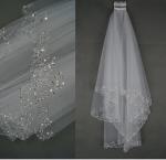 Bridal veil, wedding dress, dress accessories, 2 layers of handmade beads, hook