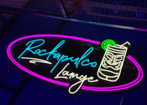China Lounge 10cm Acrylic Neon Light Sign Square Backboard factory