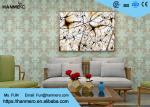 Waterproof PVC Green Damask Victorian Pattern Wallpaper With Non Woven Materials