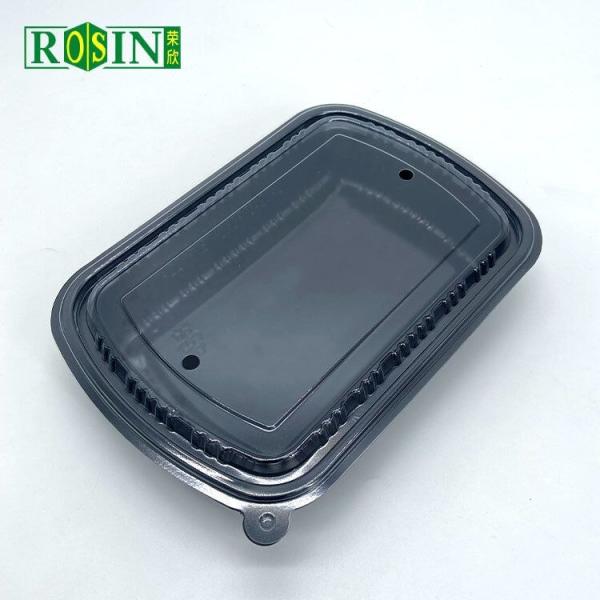 China Rectangular Plastic Disposable Food Containers Thermoformed With Cover factory