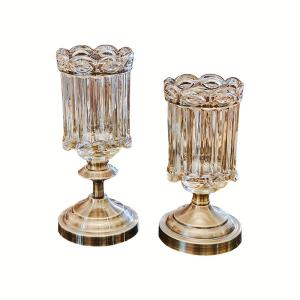 China Classical Crystal Glass Transparent Vase Flower Display Glass Vase factory