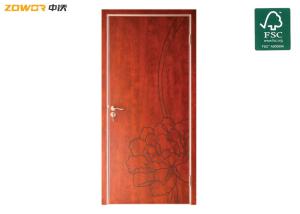 China Curved Flowers PVC Finished Thickness 45mm Plain Wooden Door factory