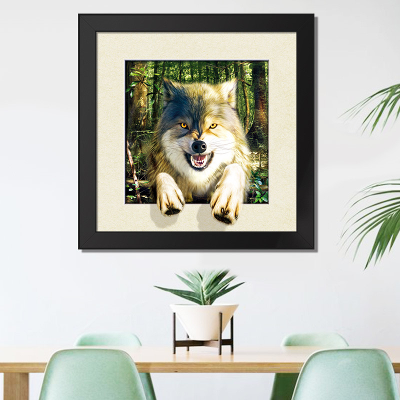 Stock 5D pictures with Frame 3D Lenticular Pictures Popular Wolf Image