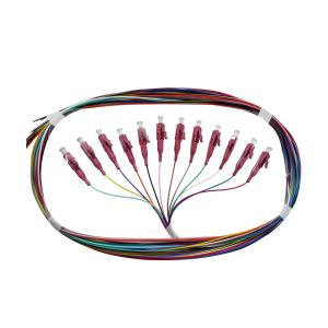 China LC UPC Fiber Optic Pigtail OM4 12 Color 0.9mm Multi Mode LSZH PVC IEC factory